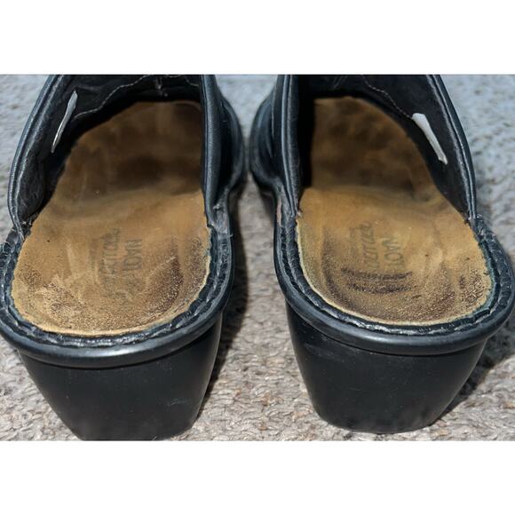 Naot Black Leather Clogs Sandals Wedge Slide On Womens 40 Size 9 - Picture 3 of 8